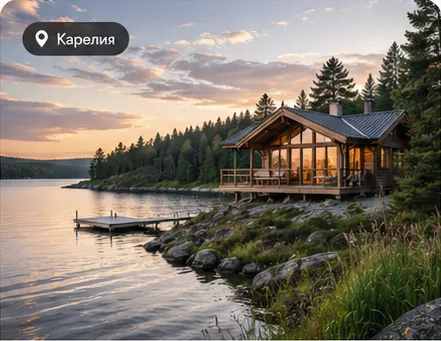Дом у воды в Карелии